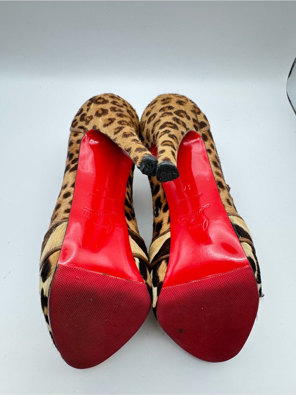 Christian Louboutin Pony Hair Leopard Venus Orlato 140 Booties EU 37 READ - Picture 11 of 11